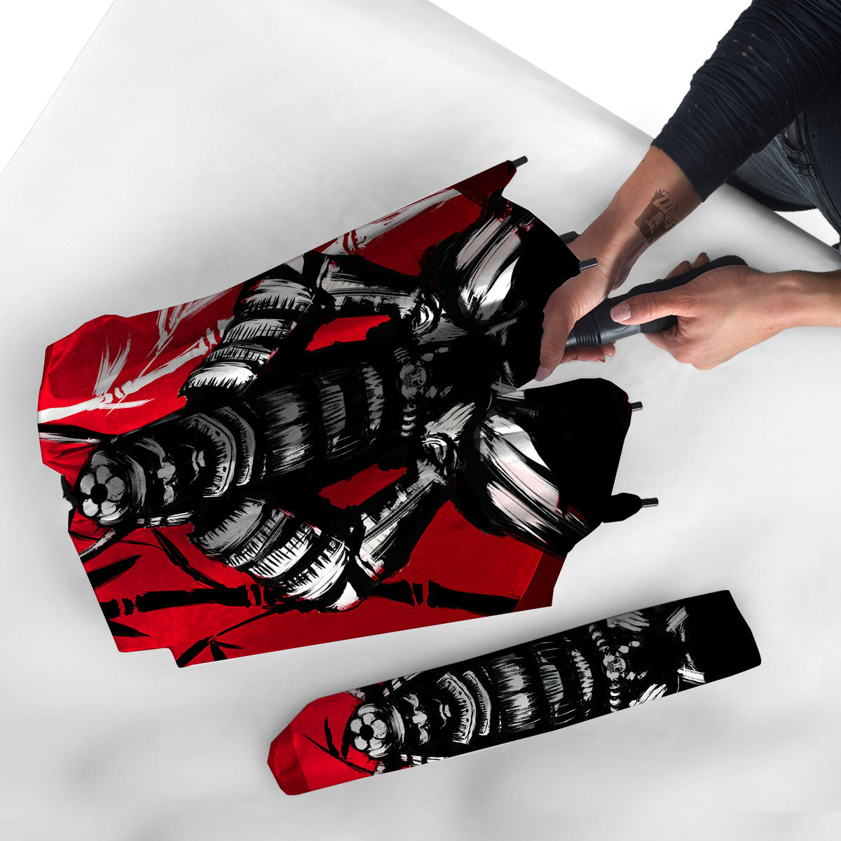Sun Samurai Red Rising Print Umbrella-grizzshop