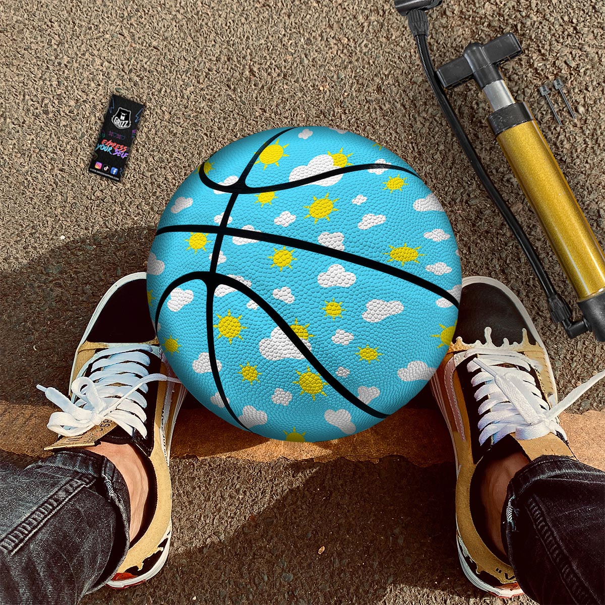 Sun Shiny Print Pattern Basketball-grizzshop
