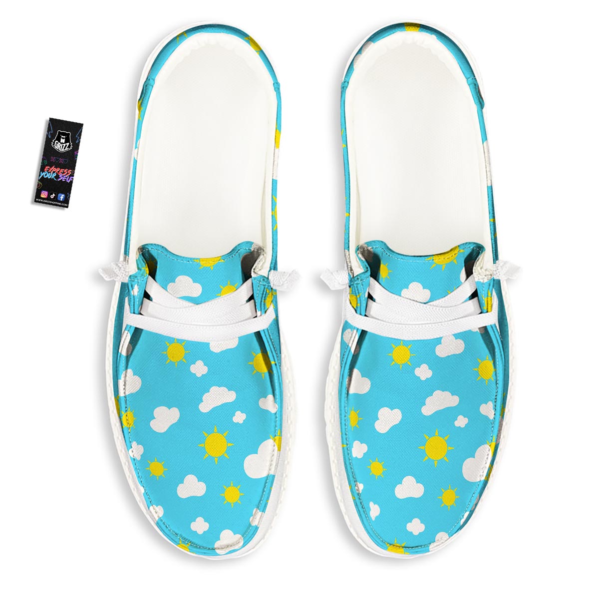 Sun Shiny Print Pattern Black Loafers-grizzshop