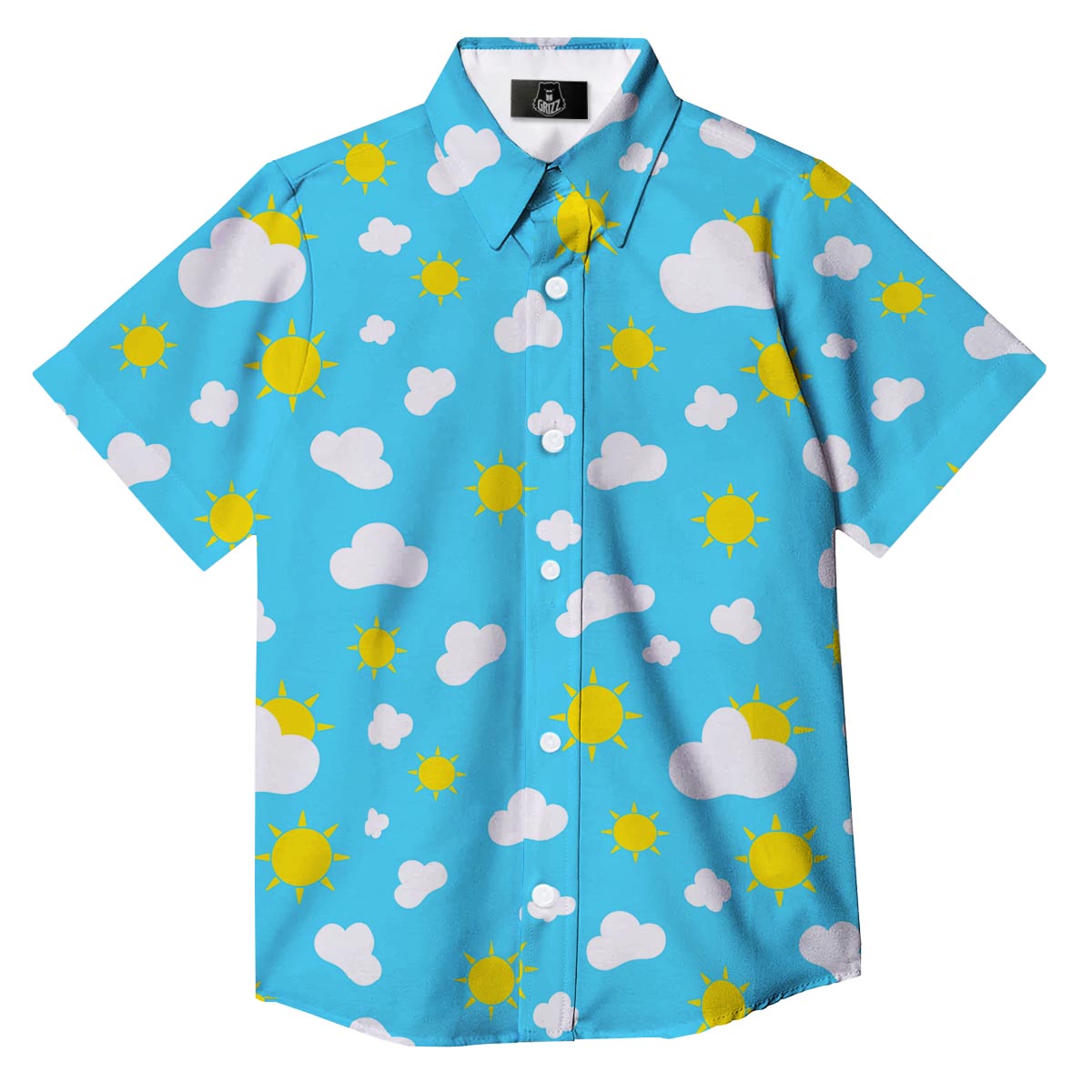 Sun Shiny Print Pattern Button Up Shirt-grizzshop