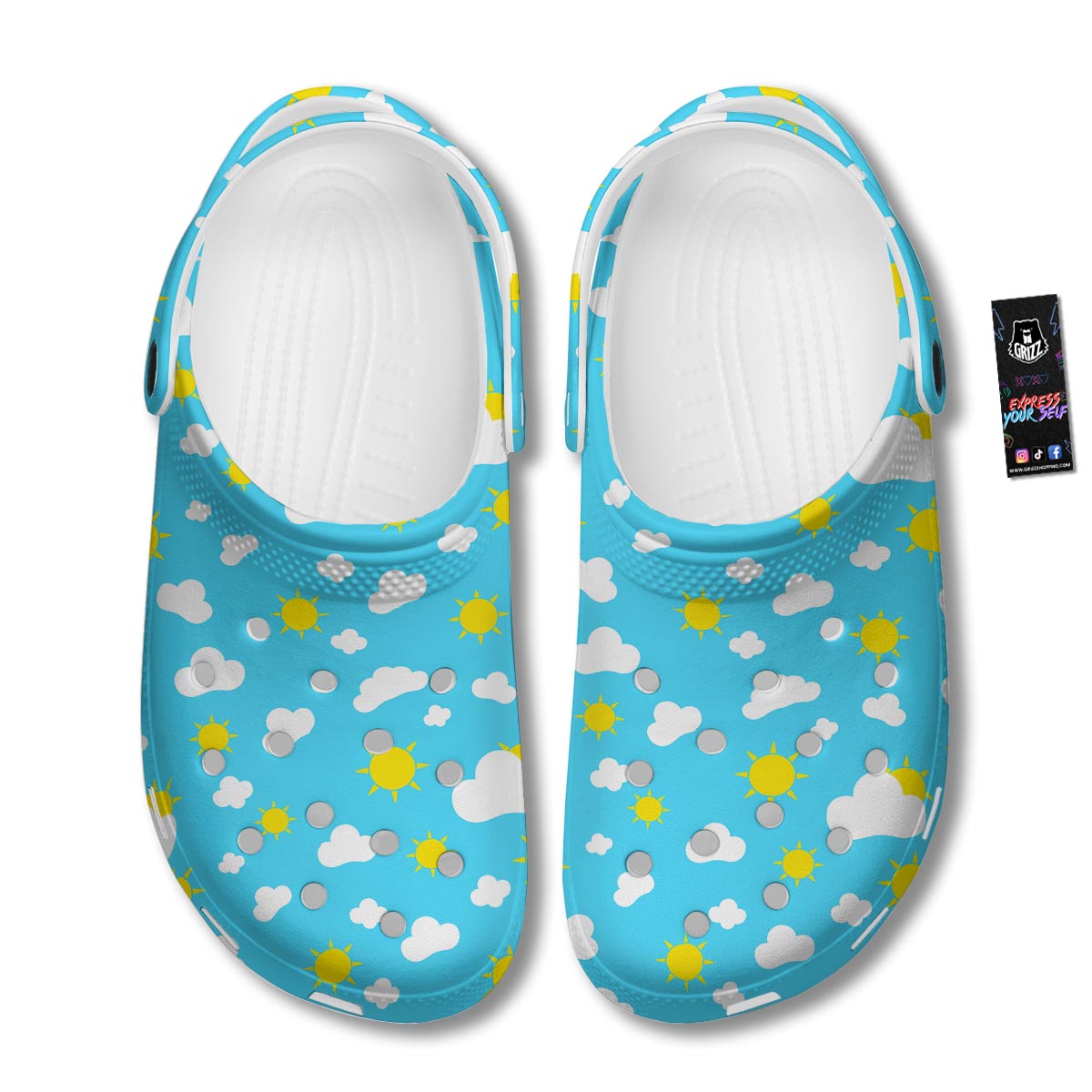 Sun Shiny Print Pattern Clog-grizzshop