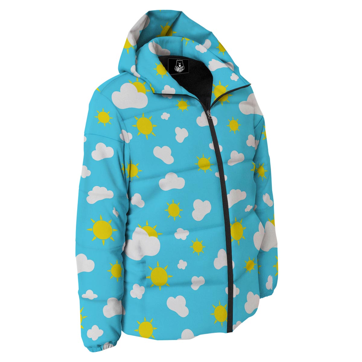Sun Shiny Print Pattern Down Jacket-grizzshop