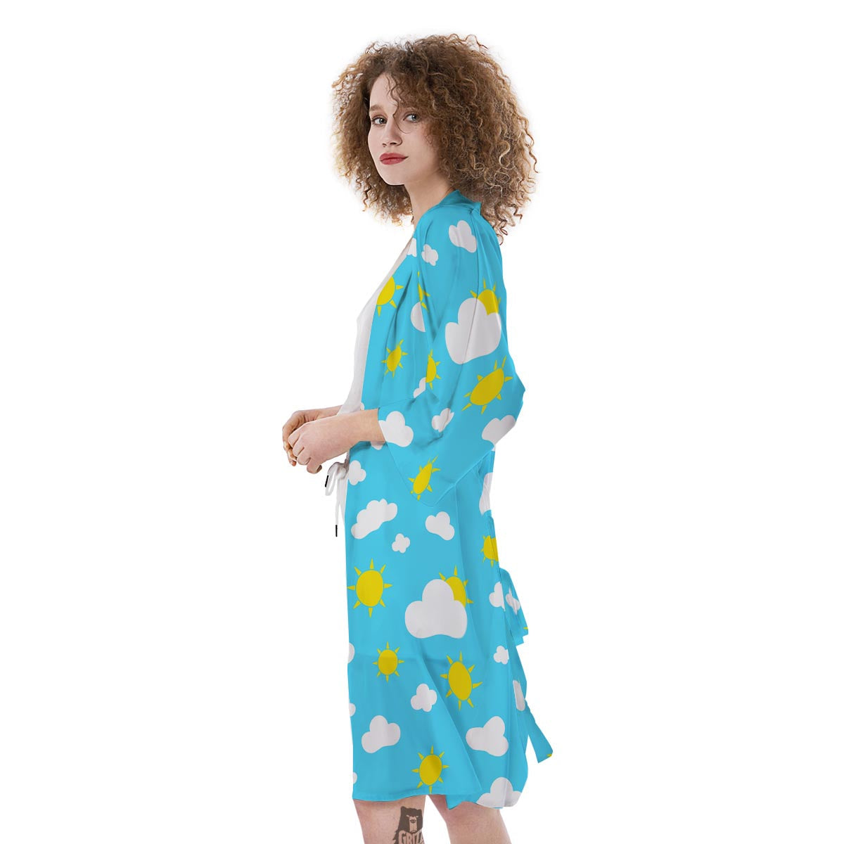 Sun Shiny Print Pattern Kimono-grizzshop