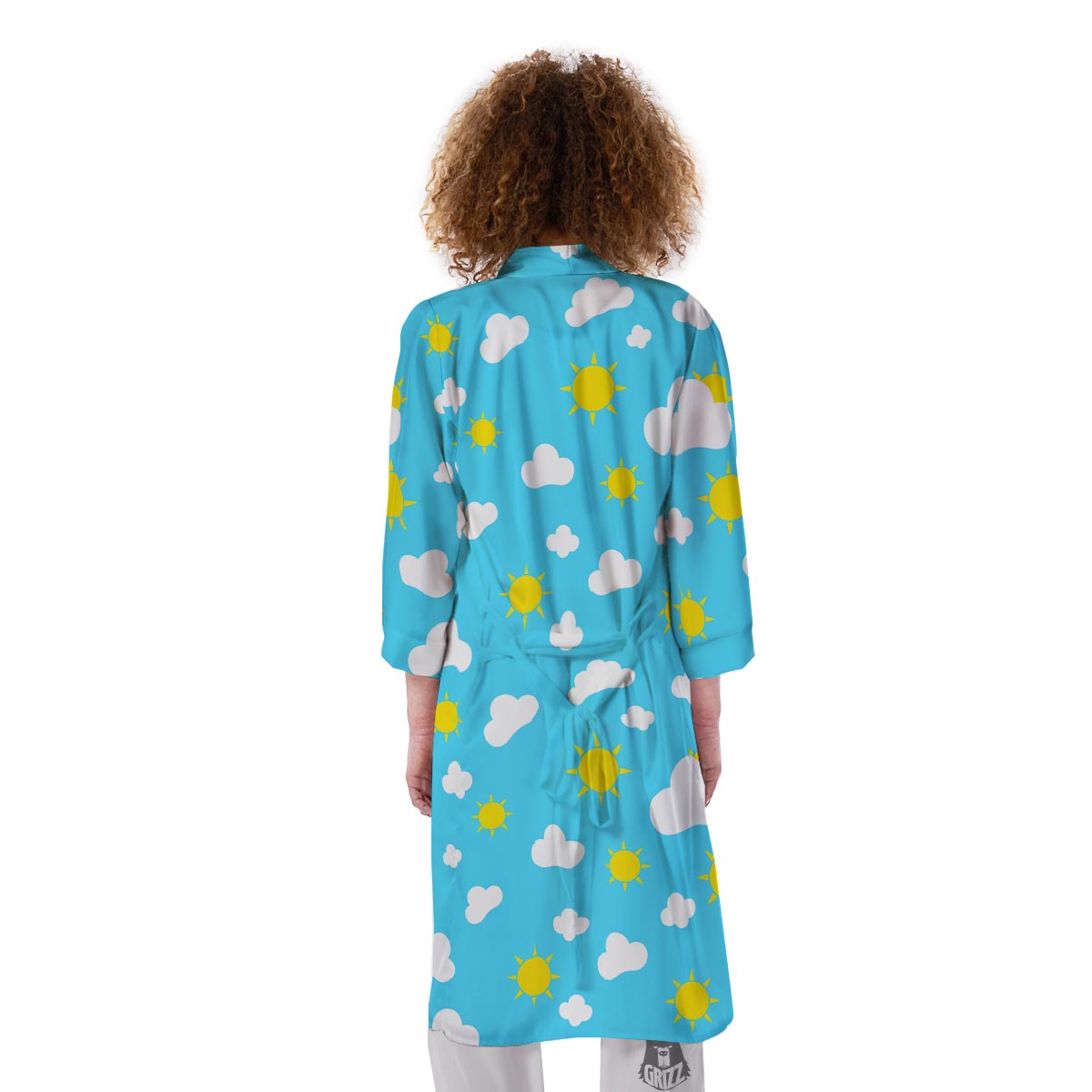 Sun Shiny Print Pattern Kimono-grizzshop