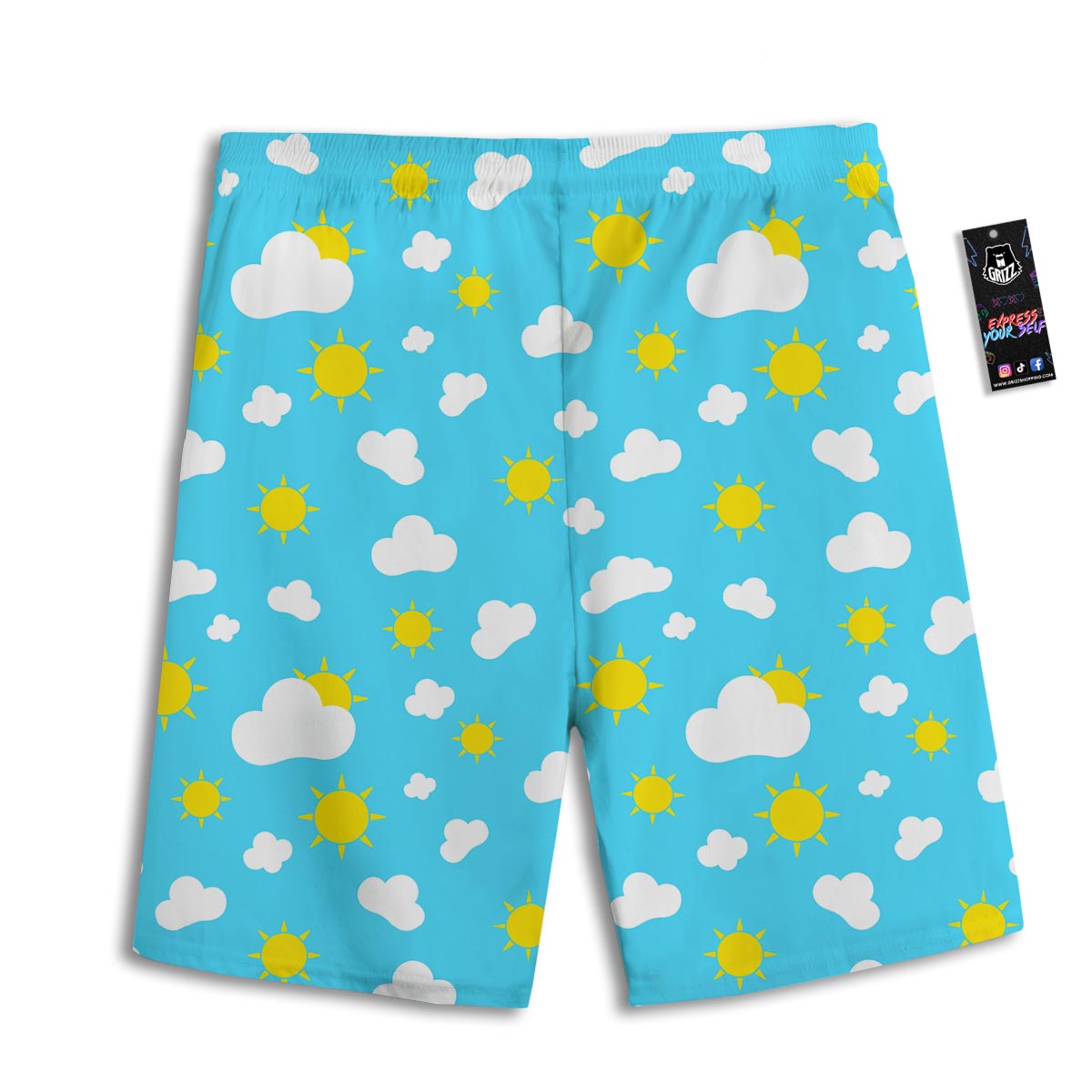 Sun Shiny Print Pattern Men's Athletic Shorts