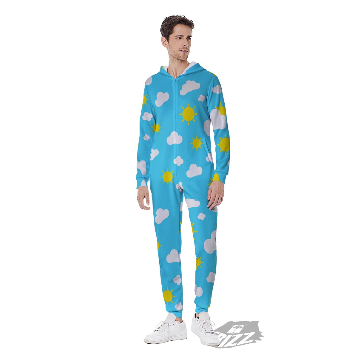 Sun Shiny Print Pattern Men's Jumpsuit-grizzshop