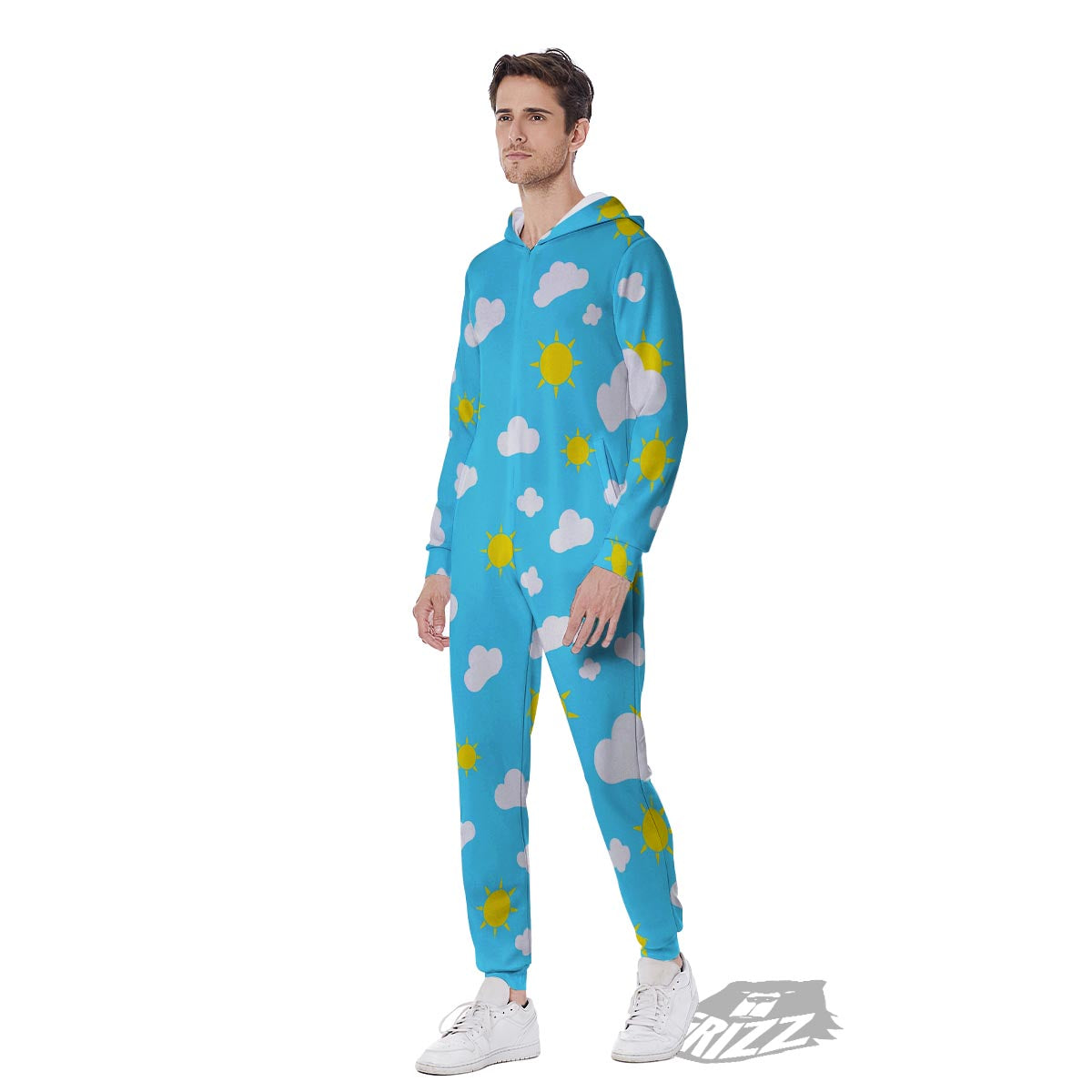 Sun Shiny Print Pattern Men's Jumpsuit-grizzshop