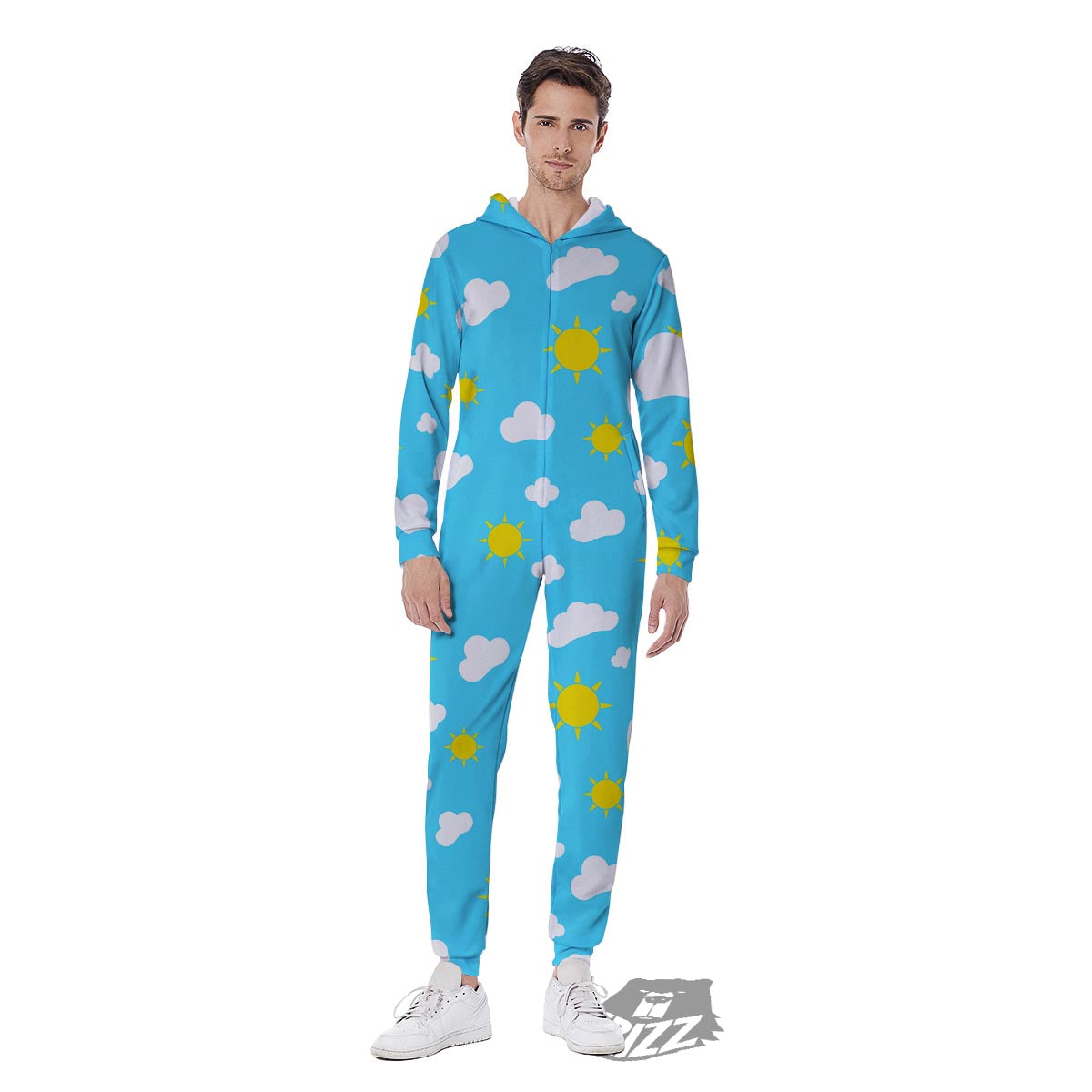 Sun Shiny Print Pattern Men's Jumpsuit-grizzshop