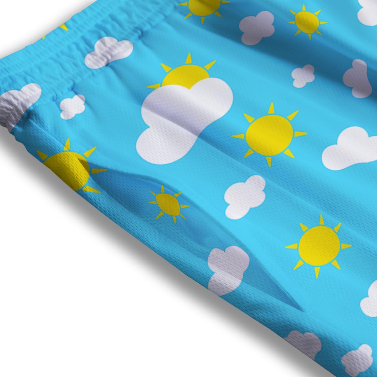 Sun Shiny Print Pattern Mesh Shorts