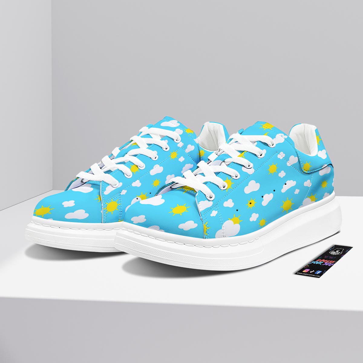 Sun Shiny Print Pattern Platform Shoes-grizzshop
