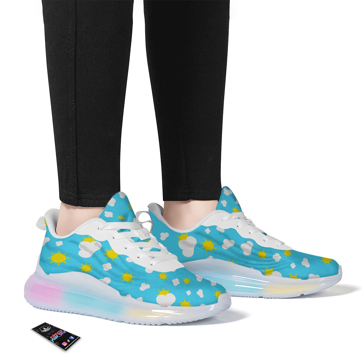 Sun Shiny Print Pattern Running Sneakers-grizzshop