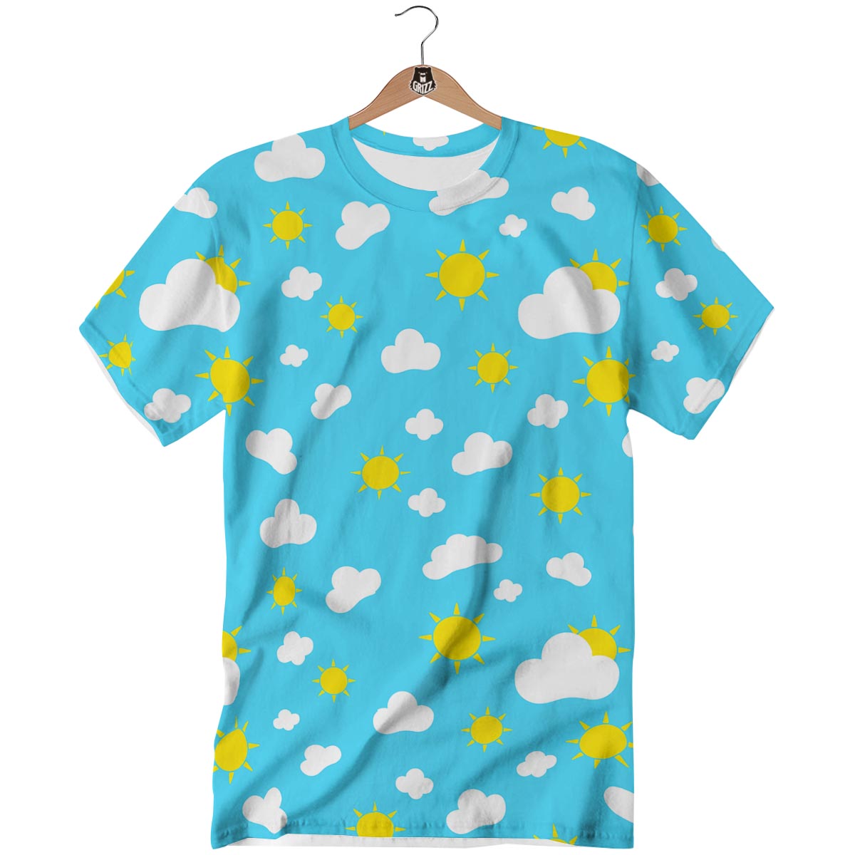 Sun Shiny Print Pattern T-Shirt-grizzshop