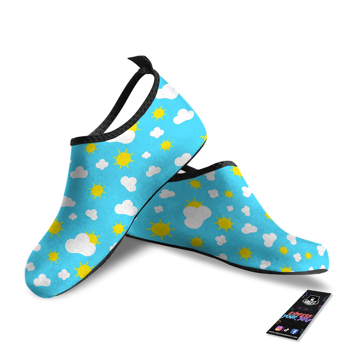 Sun Shiny Print Pattern Water Shoes-grizzshop