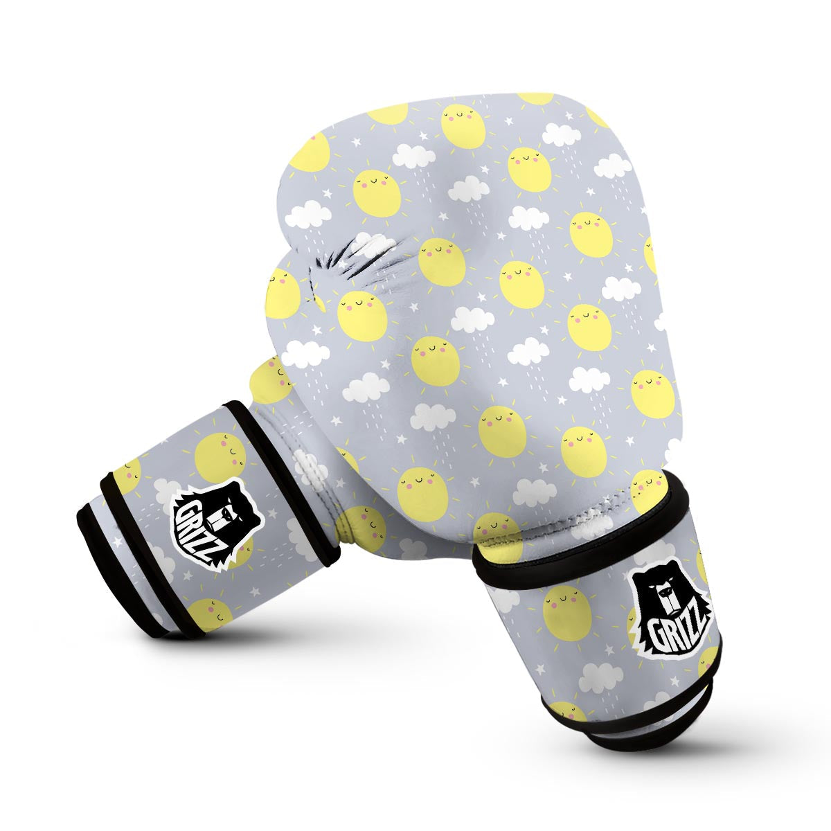 Sun Smile Pattern Print Boxing Gloves-grizzshop