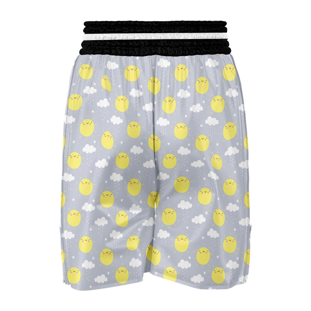 Sun Smile Pattern Print Boxing Shorts-grizzshop