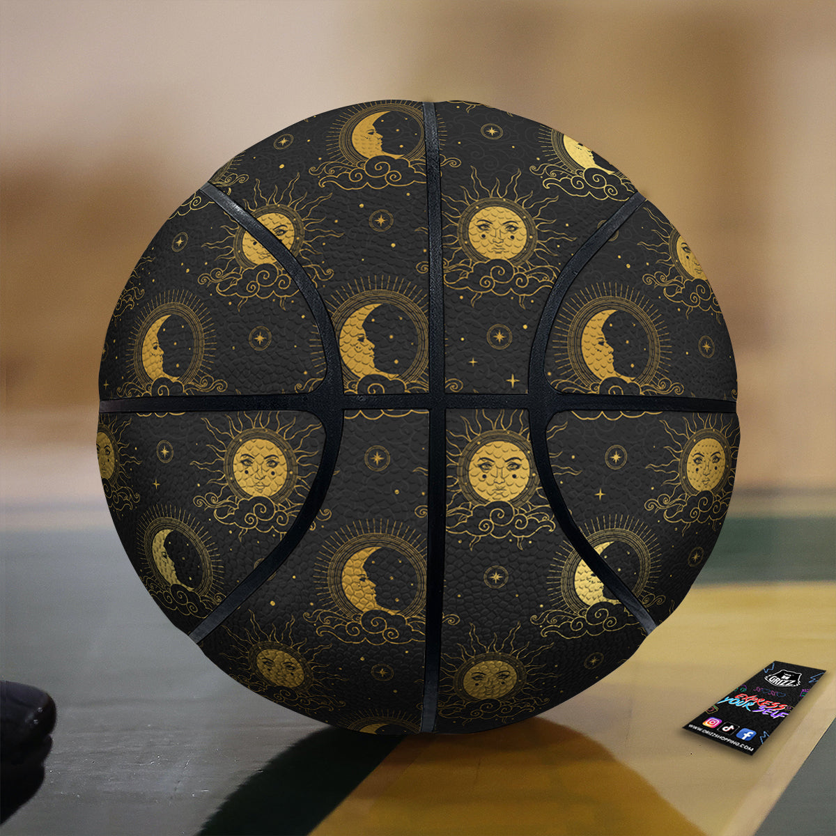 Sun Vintage Print Pattern Basketball