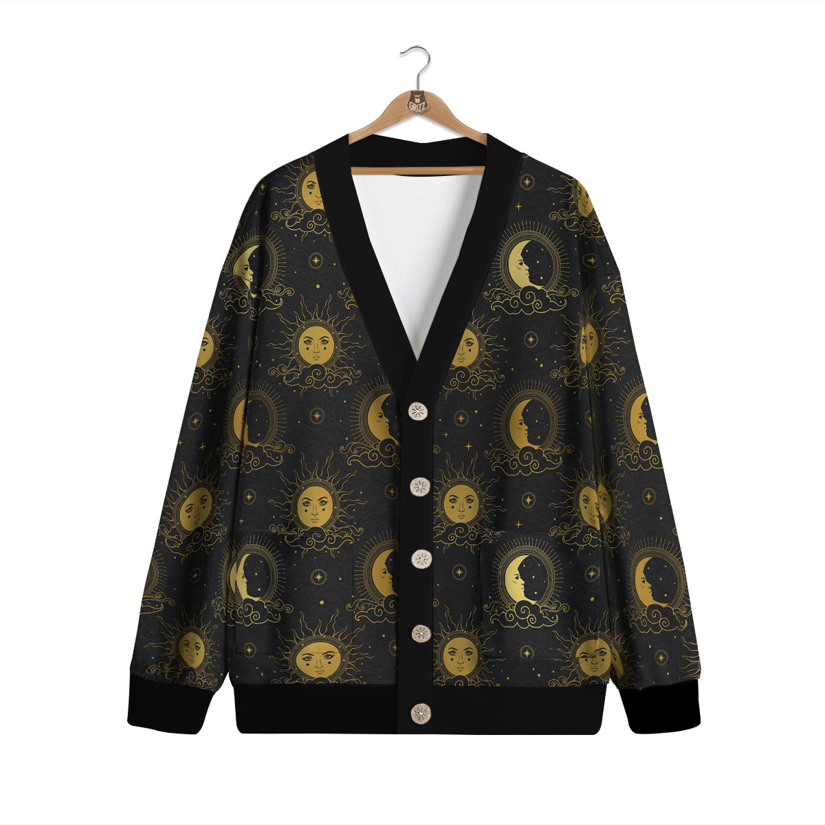 Sun Vintage Print Pattern Cardigan-grizzshop