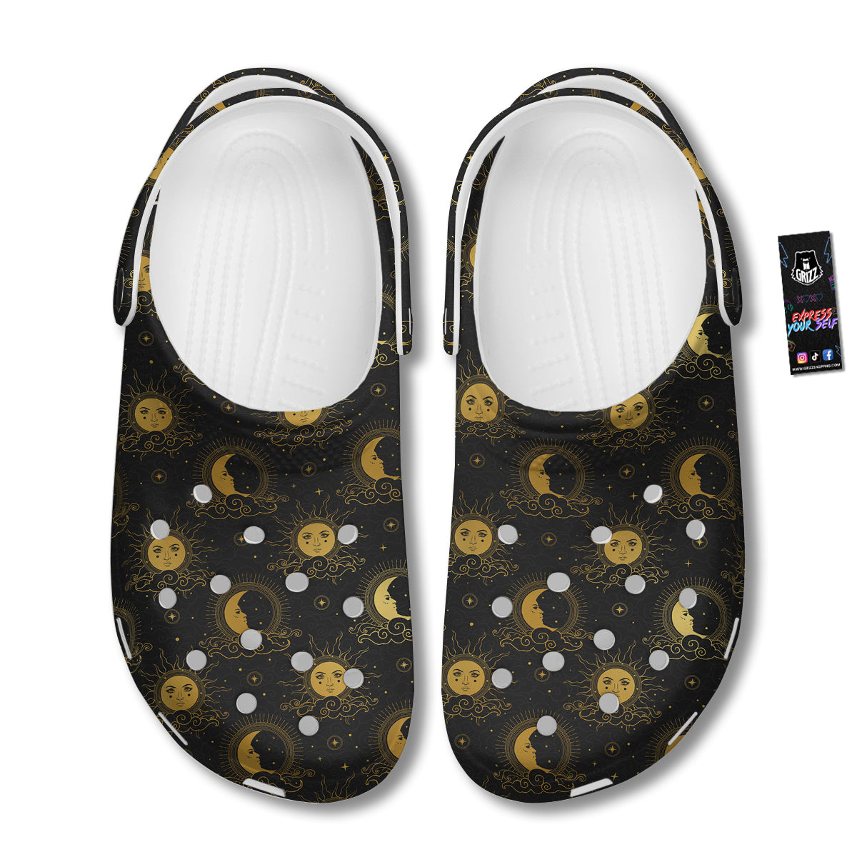 Sun Vintage Print Pattern Clog-grizzshop