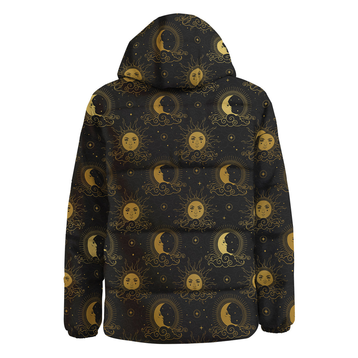 Sun Vintage Print Pattern Down Jacket-grizzshop