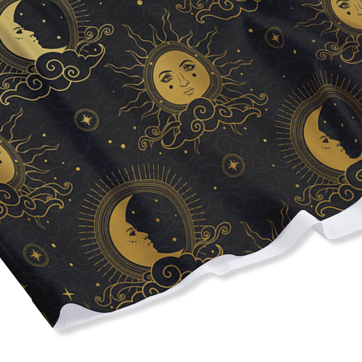 Sun Vintage Print Pattern Mesh Shorts