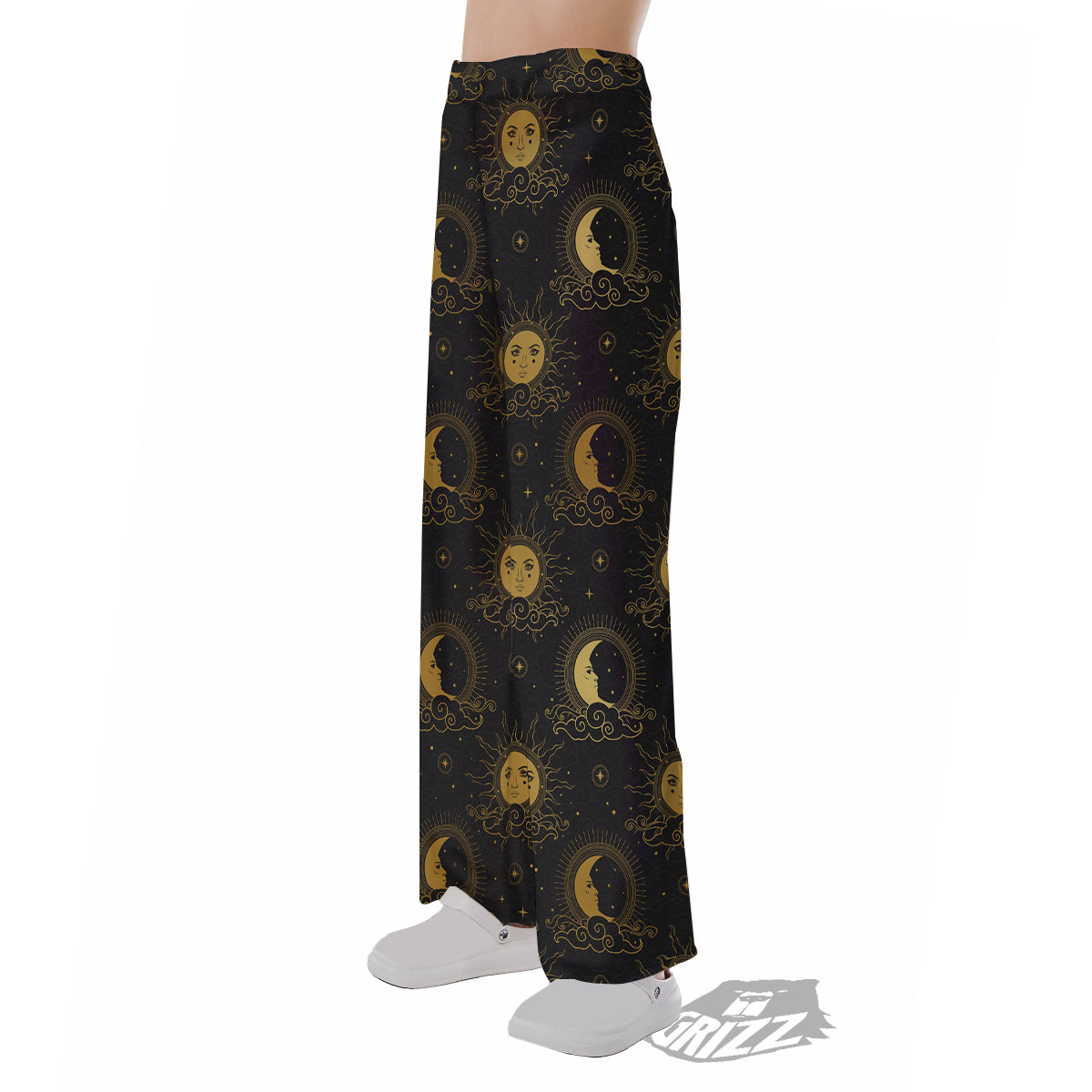Sun Vintage Print Pattern Pajama Pants-grizzshop