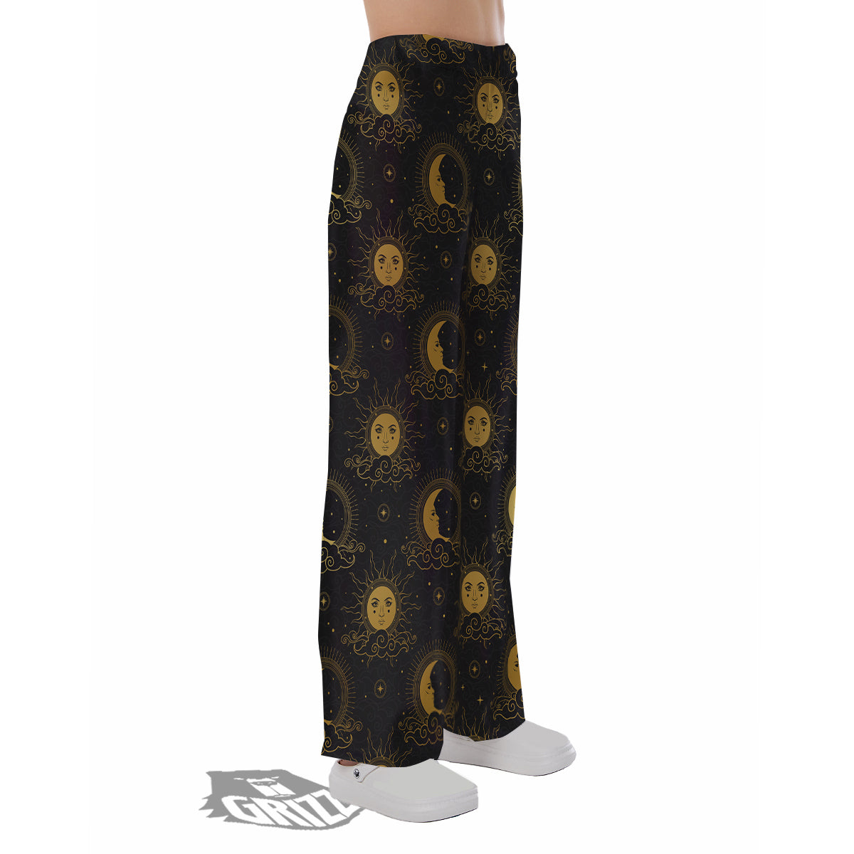 Sun Vintage Print Pattern Pajama Pants-grizzshop