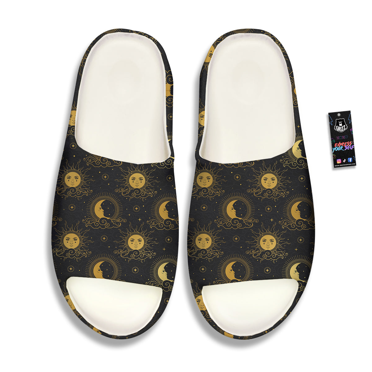 Sun Vintage Print Pattern Sandals-grizzshop