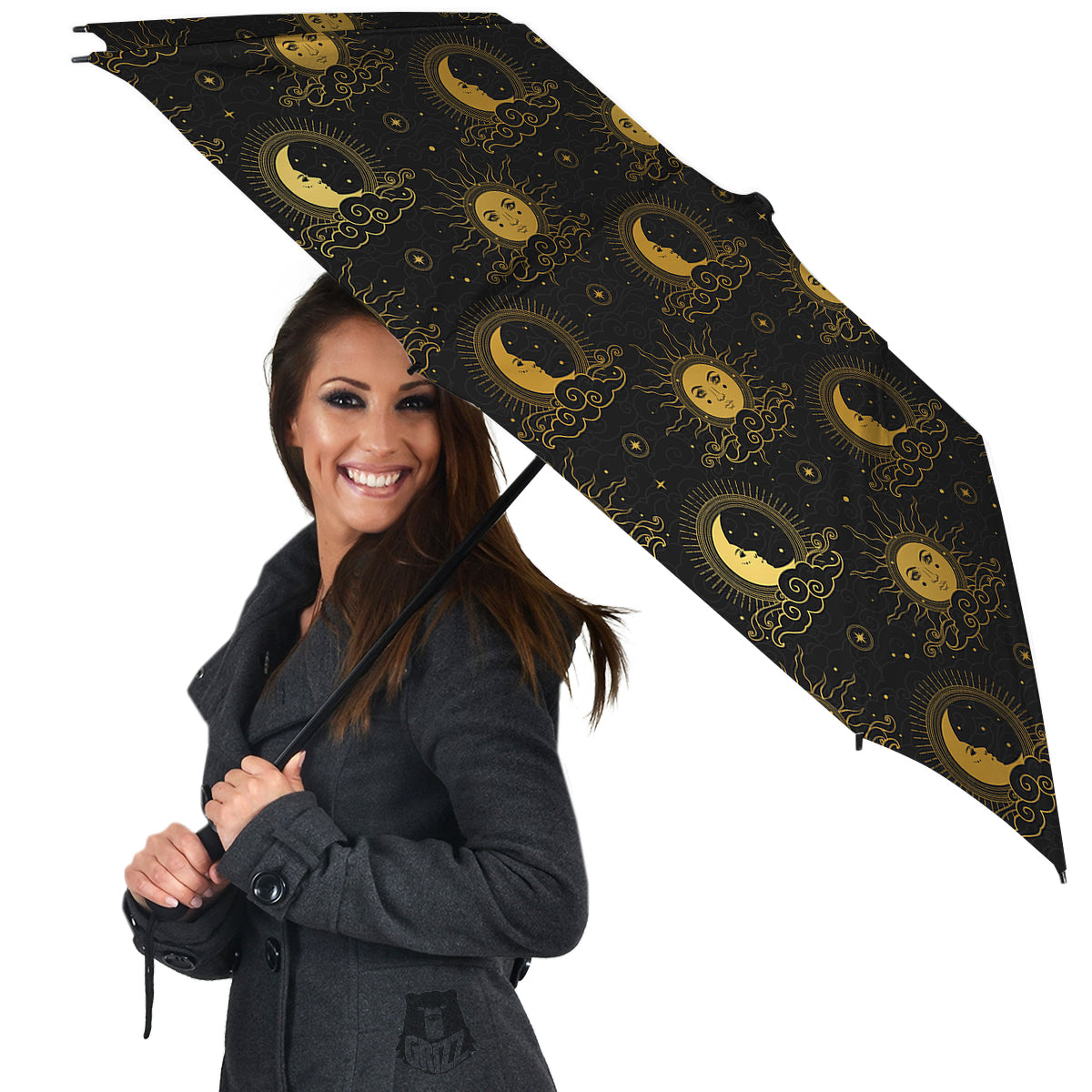 Sun Vintage Print Pattern Umbrella-grizzshop