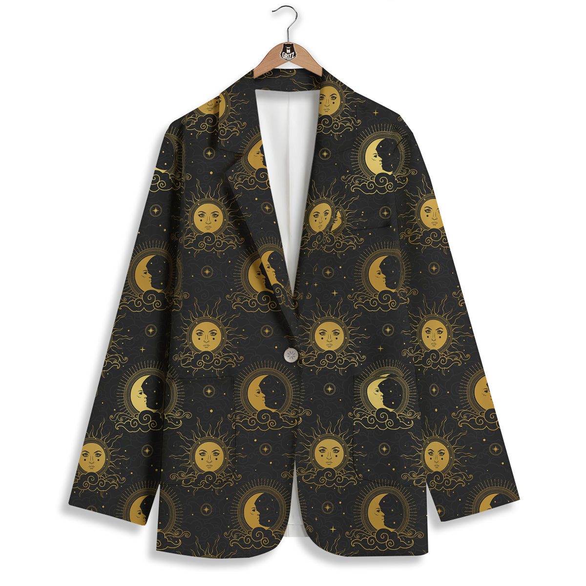 Sun Vintage Print Pattern Women's Blazer-grizzshop