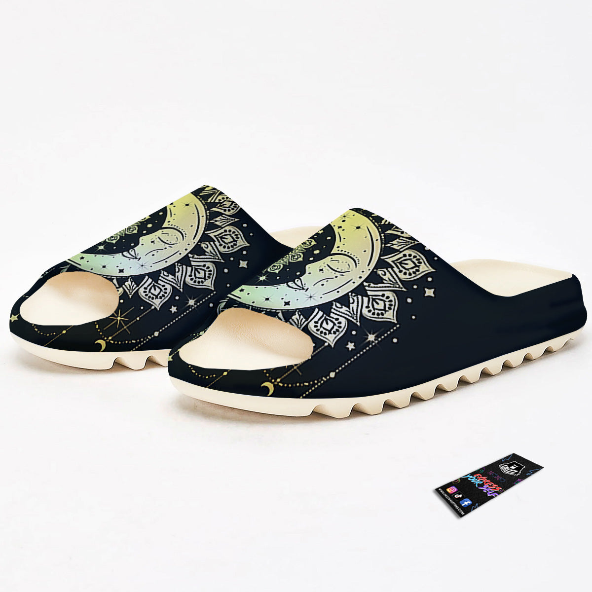 Sun And Bohemian Moon Print Sandals-grizzshop