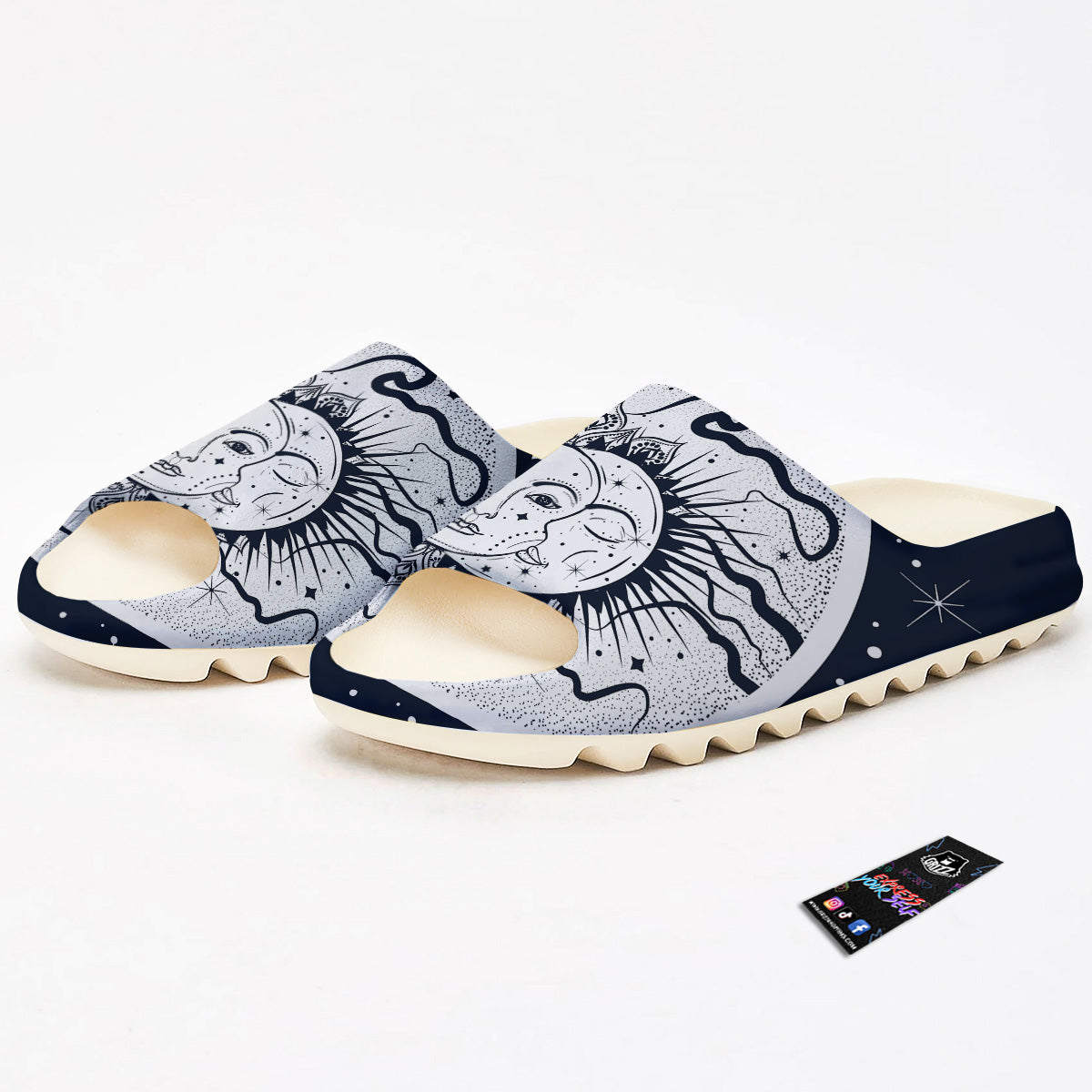 Sun And Moon Bohemian Celestial Print Sandals-grizzshop