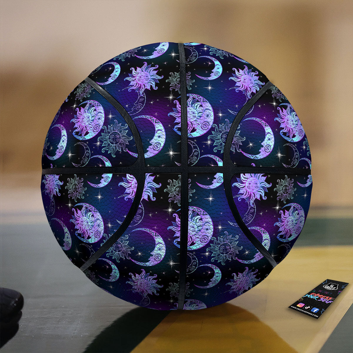 Tartan Plaid Mardi Gras Print Pattern Basketball