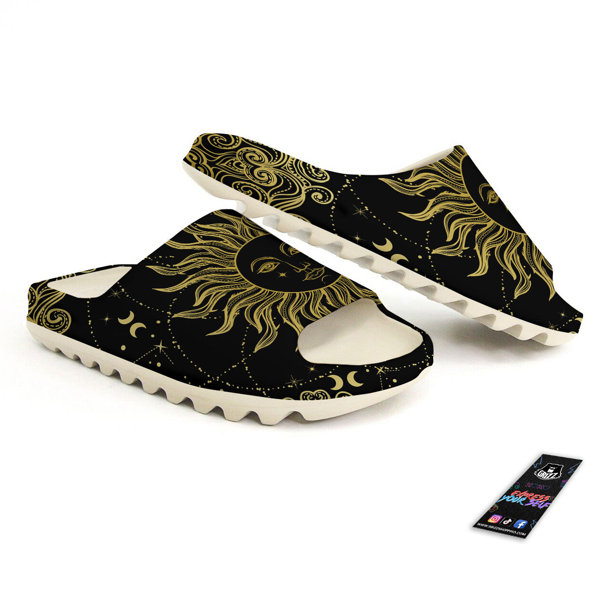 Sun Celestial Vintage Print Sandals-grizzshop