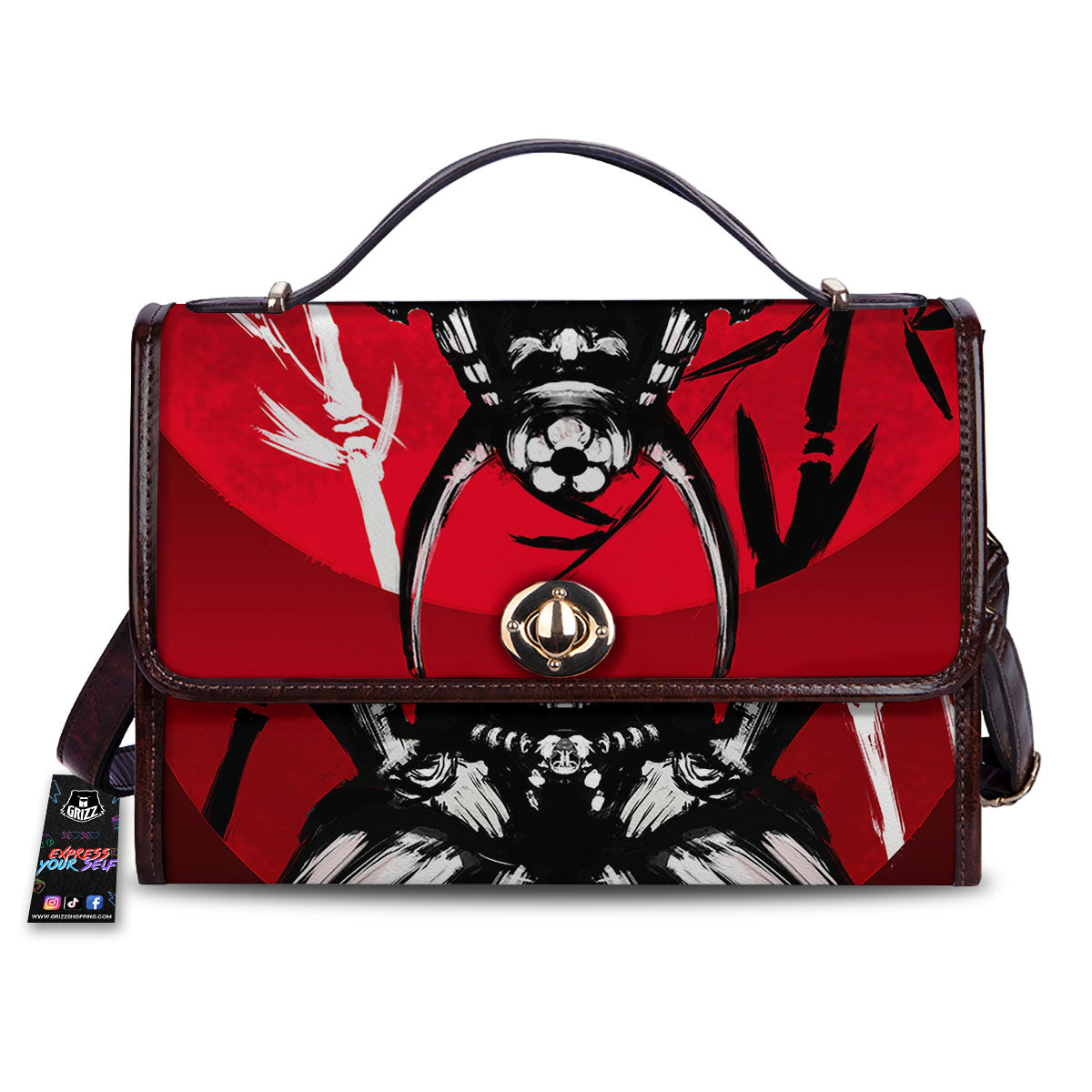 Sun Samurai Red Rising Print Women's Satchel Bag