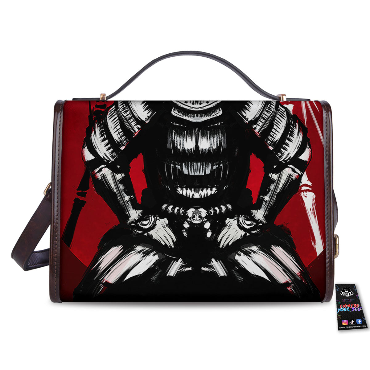Sun Samurai Red Rising Print Women's Satchel Bag
