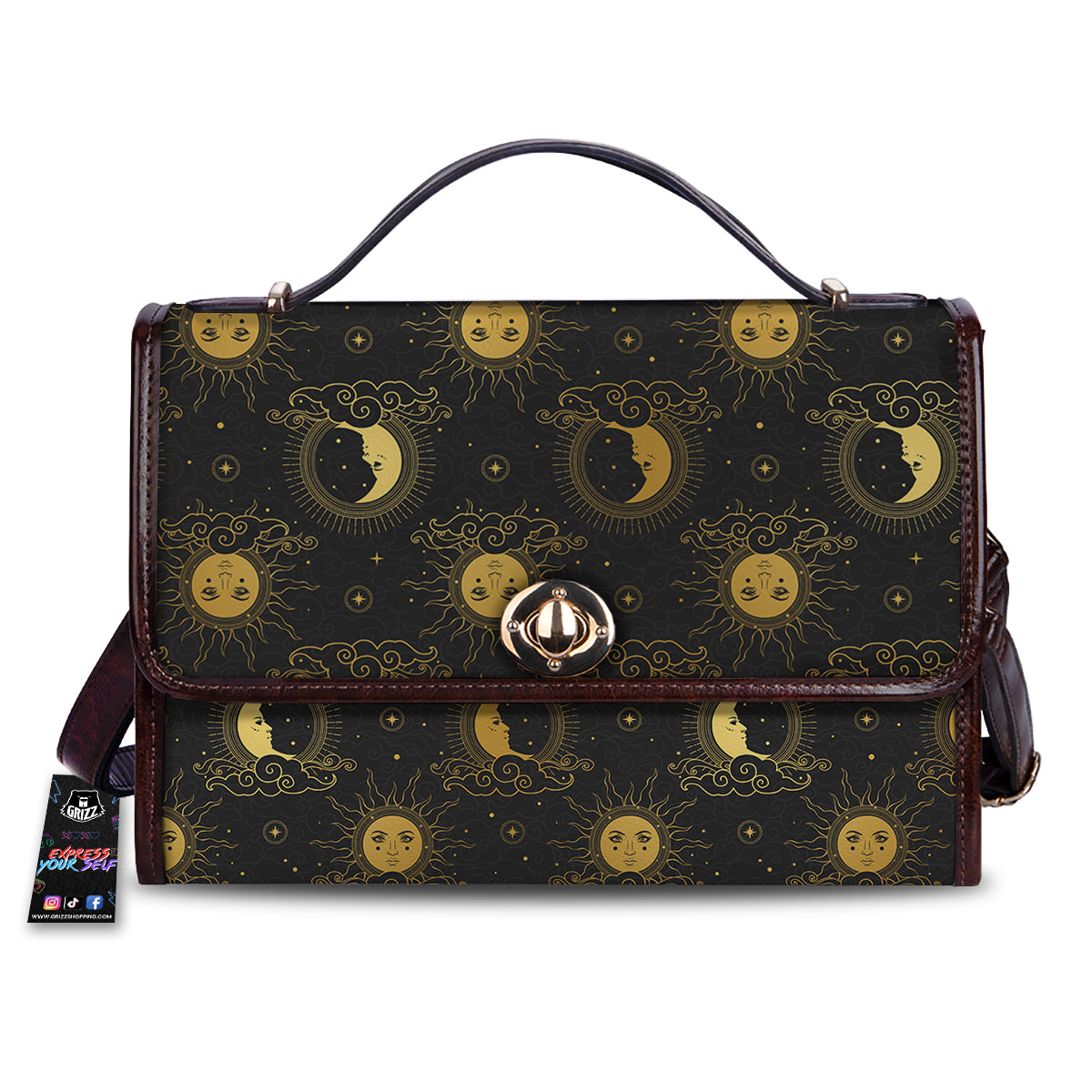 Sun Vintage Print Pattern Women's Satchel Bag