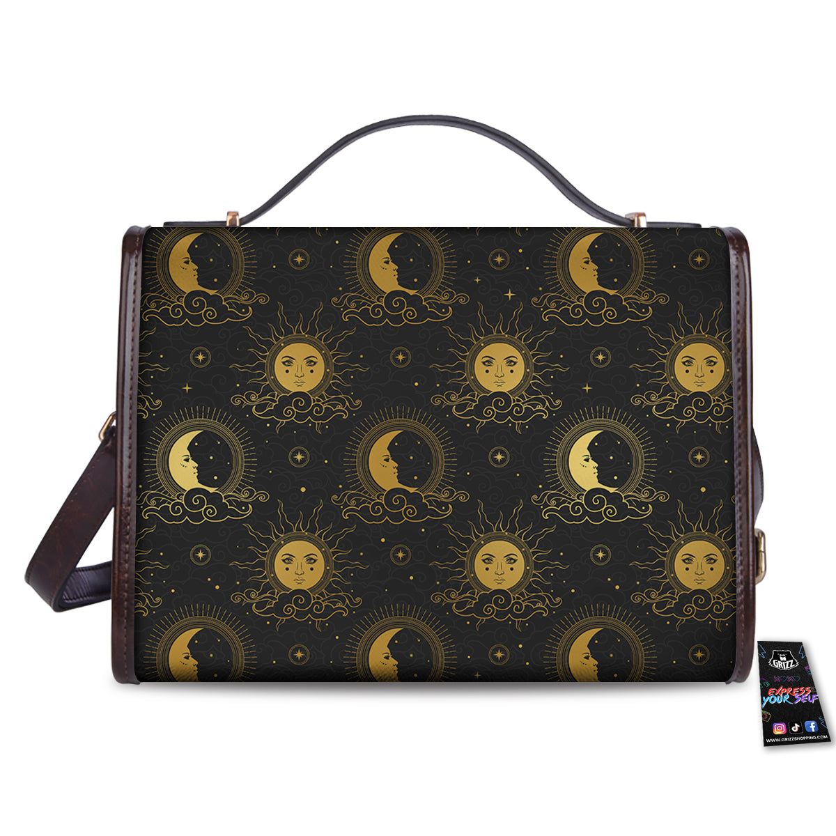 Sun Vintage Print Pattern Women's Satchel Bag