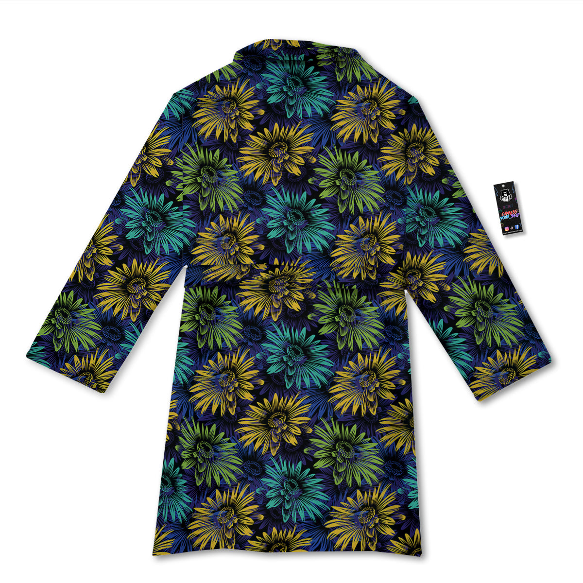 Sunflower Abstract Print Pattern Bathrobe-grizzshop