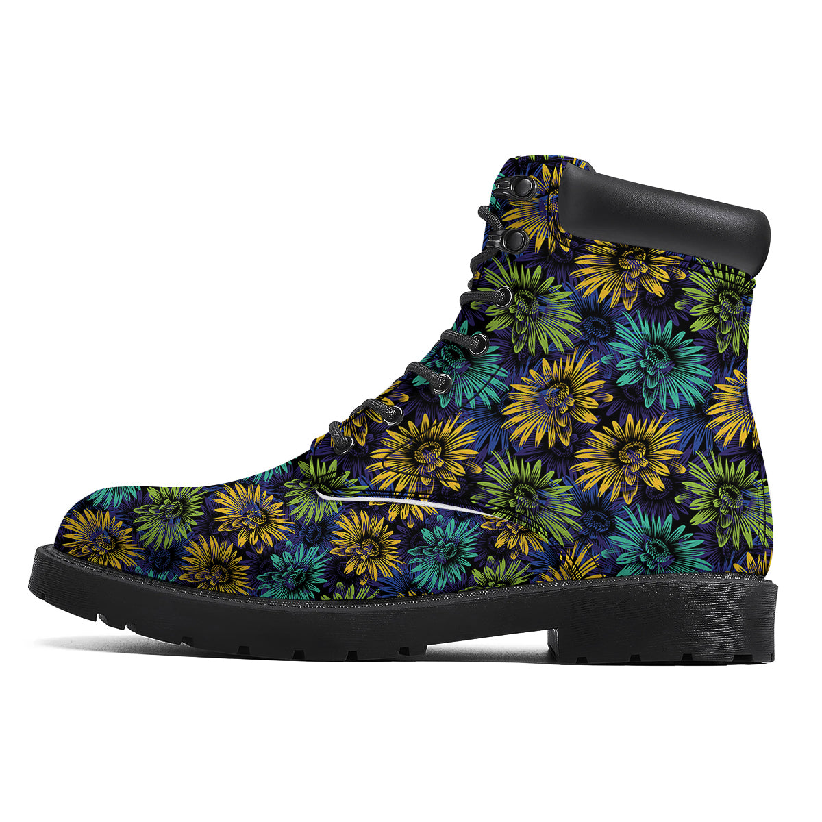Sunflower Abstract Print Pattern Boots-grizzshop