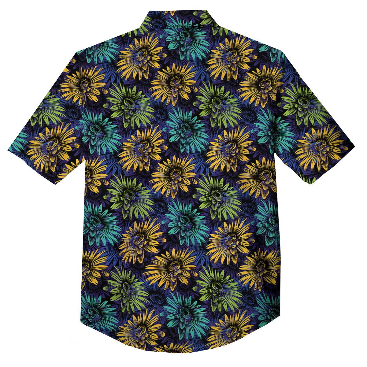Sunflower Abstract Print Pattern Button Up Shirt-grizzshop