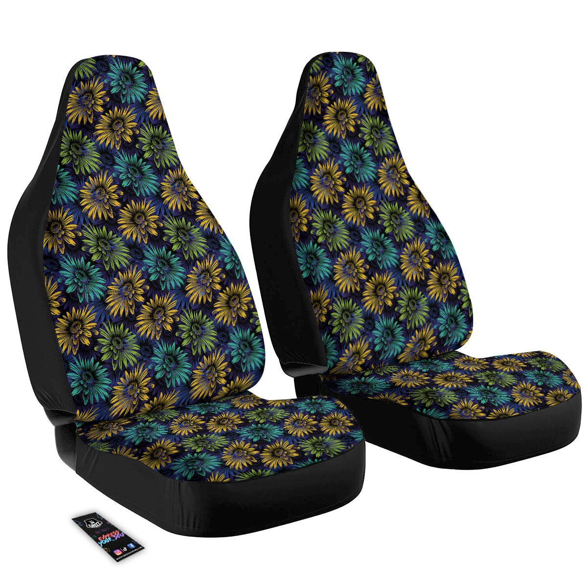 Sunflower Abstract Print Pattern Car Seat Covers-grizzshop