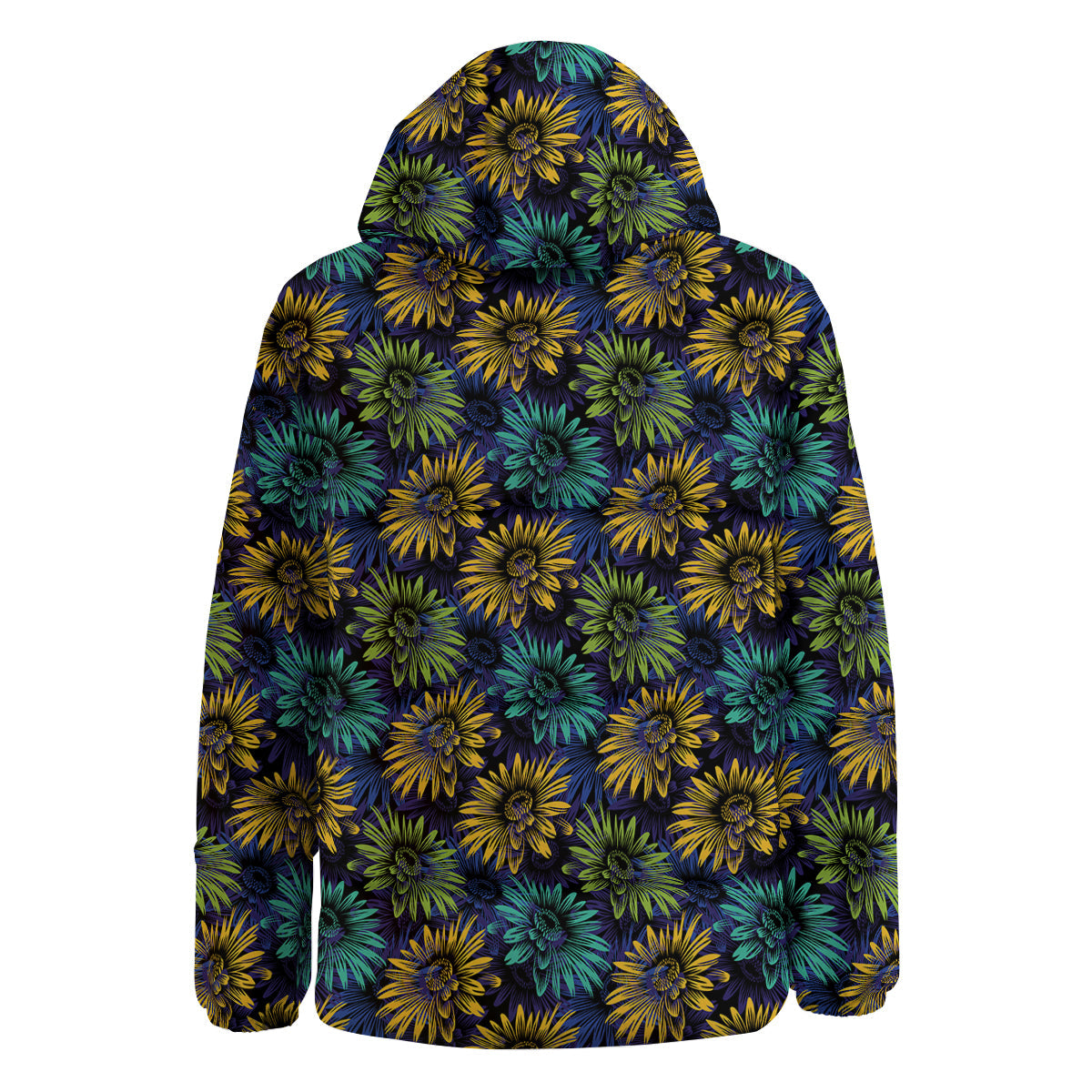 Sunflower Abstract Print Pattern Down Jacket-grizzshop