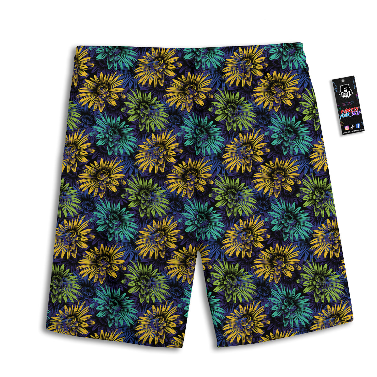 Sunflower Abstract Print Pattern Men's Athletic Shorts