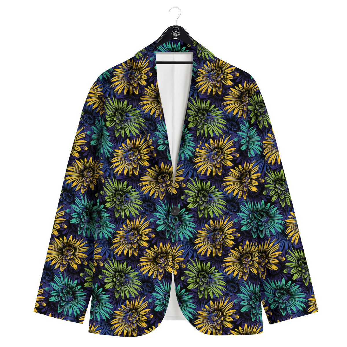 Sunflower Abstract Print Pattern Men's Sport Coat-grizzshop