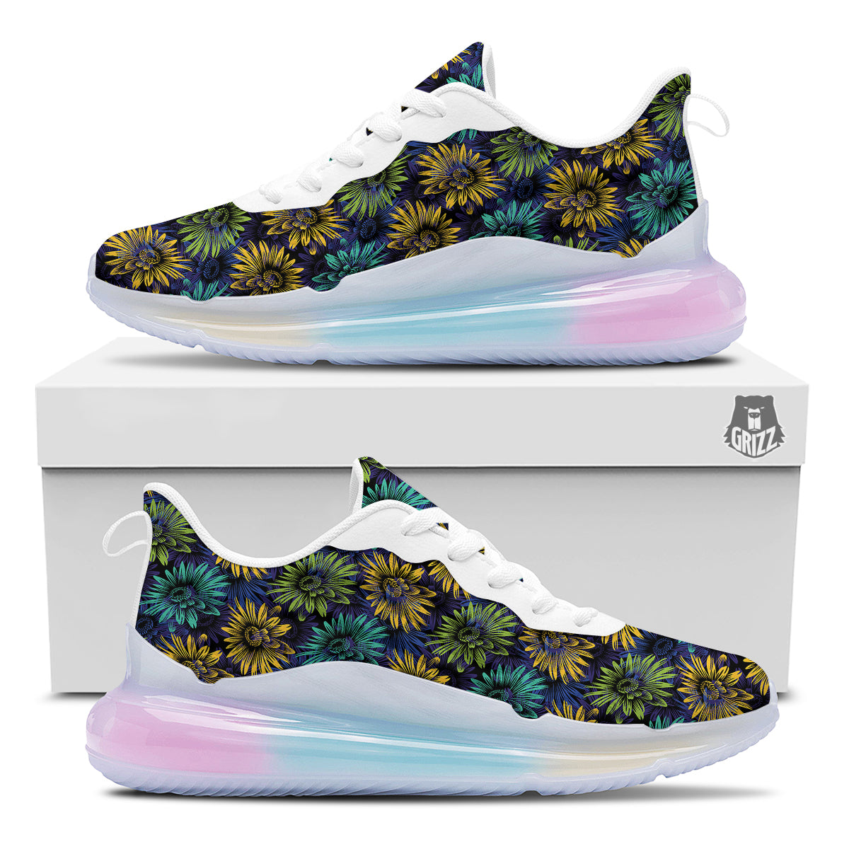 Sunflower Abstract Print Pattern Running Sneakers-grizzshop