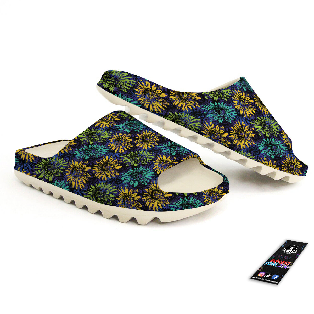 Sunflower Abstract Print Pattern Sandals-grizzshop