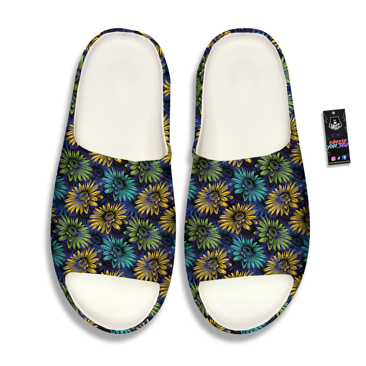 Sunflower Abstract Print Pattern Sandals-grizzshop