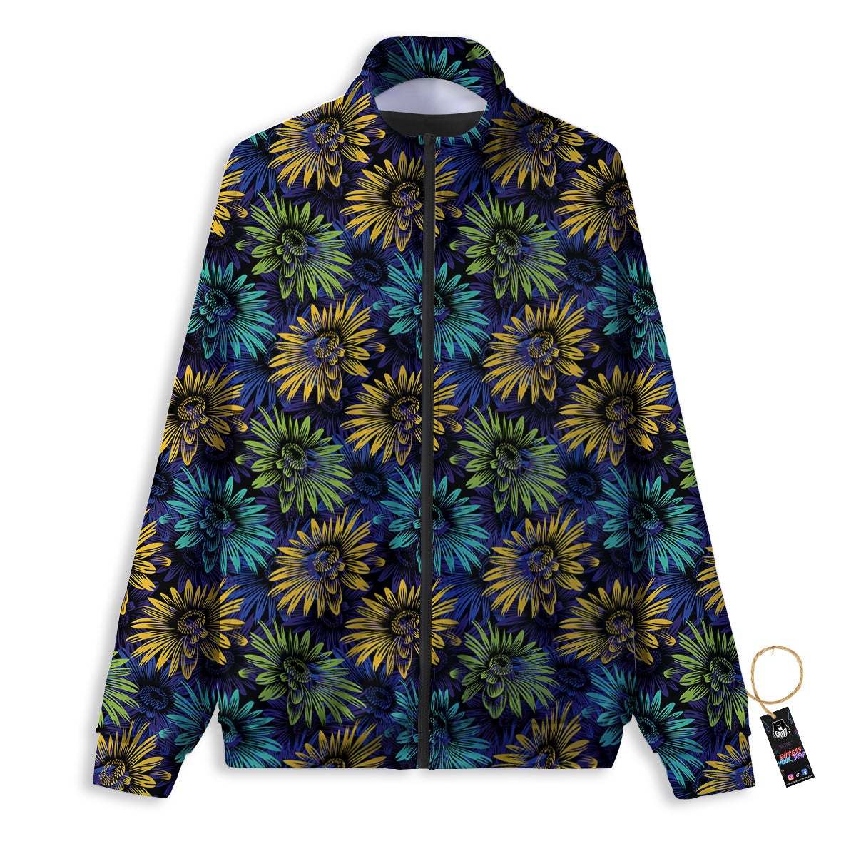 Sunflower Abstract Print Pattern Track Jacket-grizzshop