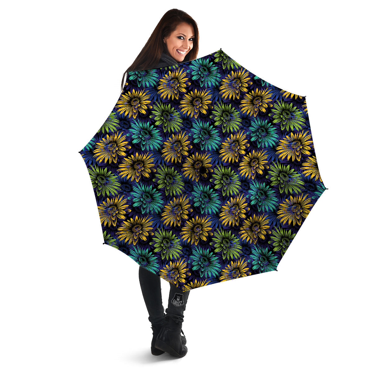Sunflower Abstract Print Pattern Umbrella-grizzshop