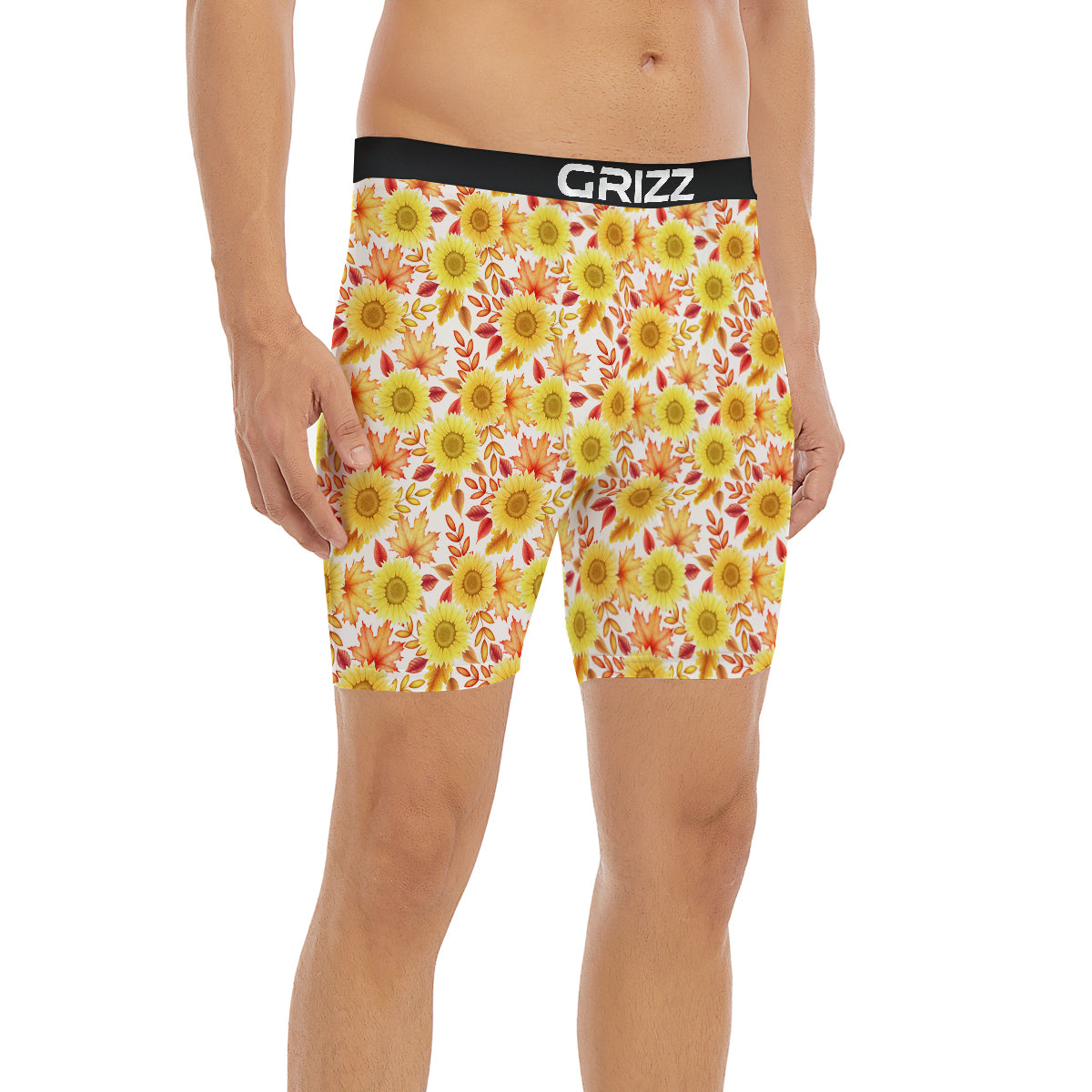 Sunflower Autumn Print Pattern Boxer Briefs-grizzshop